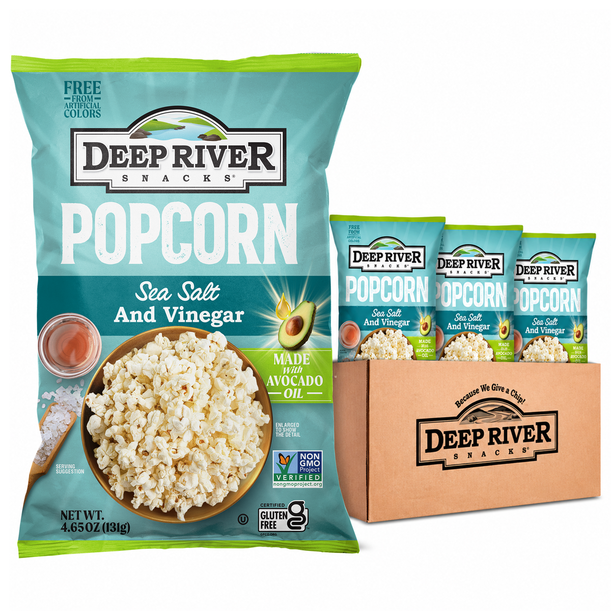 Deep River Popcorn Sea Salt & Vinegar – Made With Avocado Oil