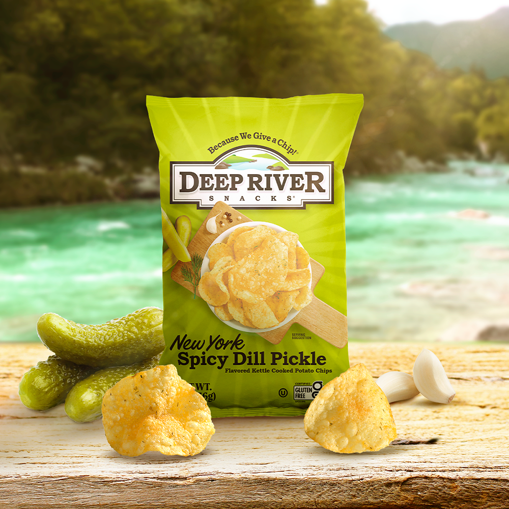 New York Spicy Dill Pickle Kettle Cooked Potato Chips