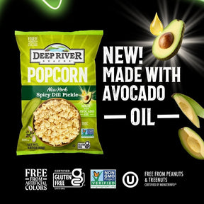 Deep River Popcorn New York Spicy Dill Pickle – Made With Avocado Oil