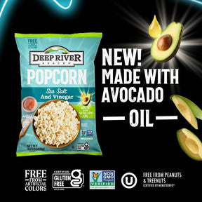 Deep River Popcorn Sea Salt & Vinegar  – Made With Avocado Oil